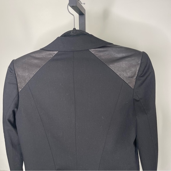 Alice + Olivia XS Black Blazer with Leather Accents - Picture 5 of 11